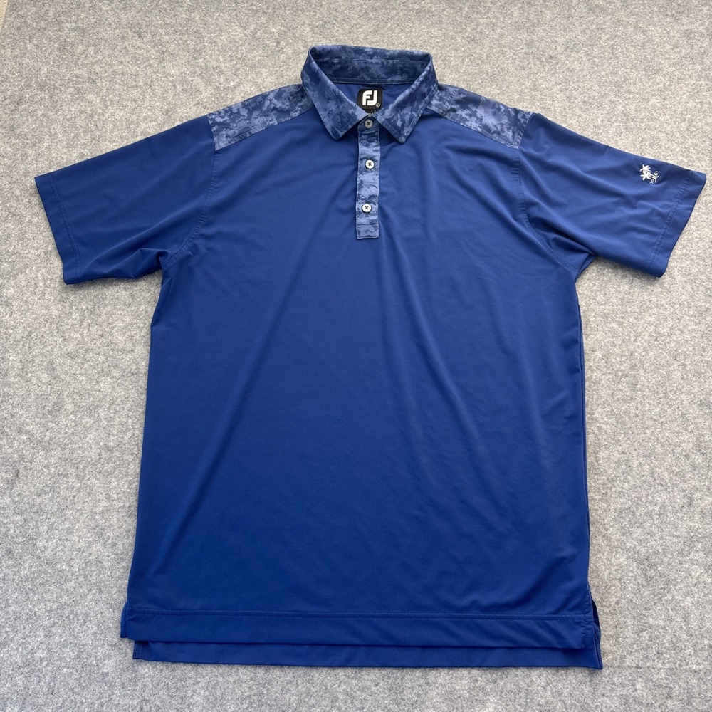 FootJoy Shirt Mens Large Blue Camo Camouflage Golf Performance EUC